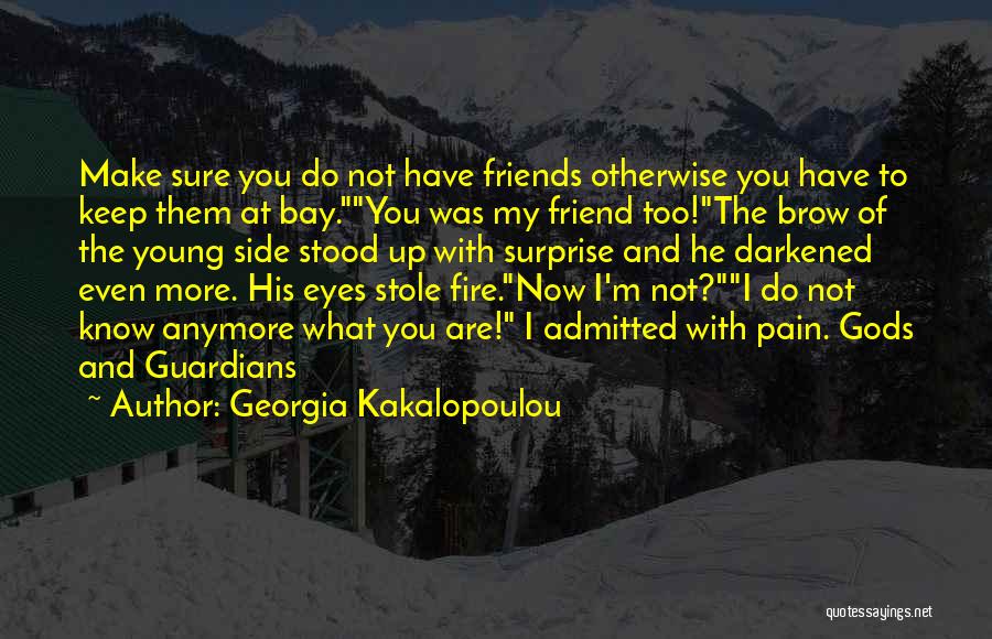 Georgia Kakalopoulou Quotes: Make Sure You Do Not Have Friends Otherwise You Have To Keep Them At Bay.you Was My Friend Too!the Brow