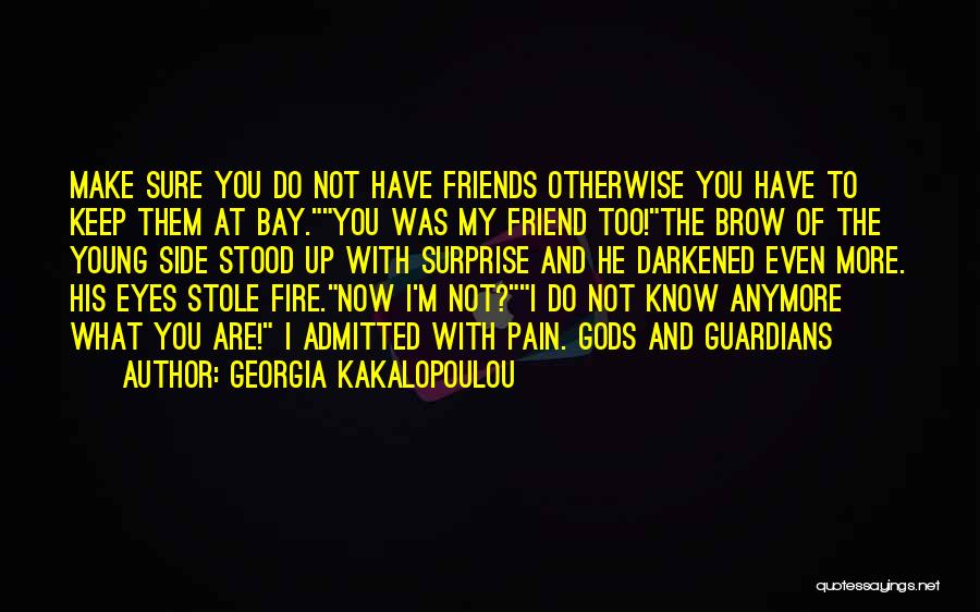 Georgia Kakalopoulou Quotes: Make Sure You Do Not Have Friends Otherwise You Have To Keep Them At Bay.you Was My Friend Too!the Brow