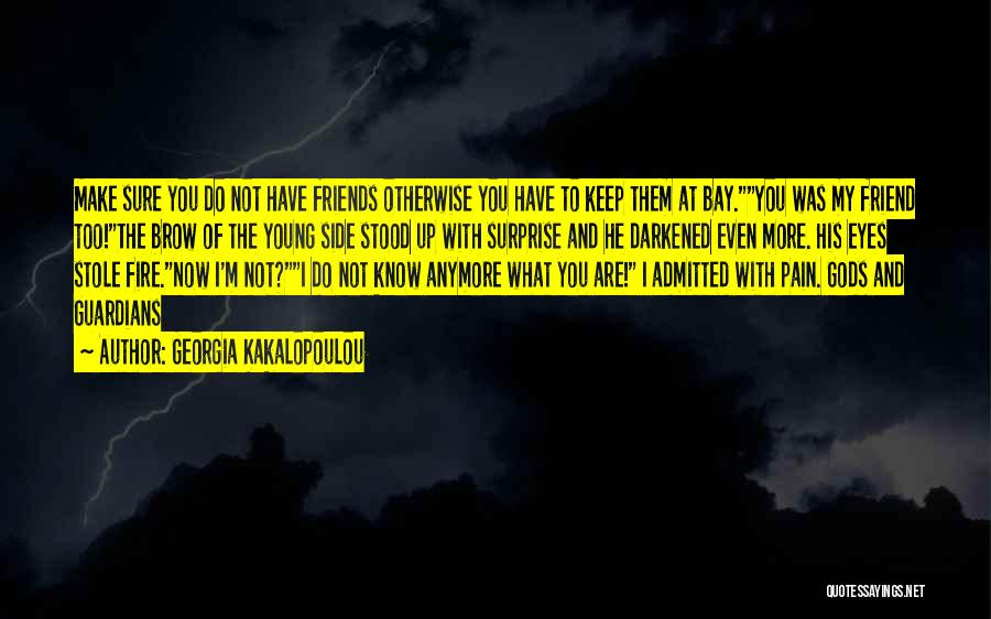 Georgia Kakalopoulou Quotes: Make Sure You Do Not Have Friends Otherwise You Have To Keep Them At Bay.you Was My Friend Too!the Brow