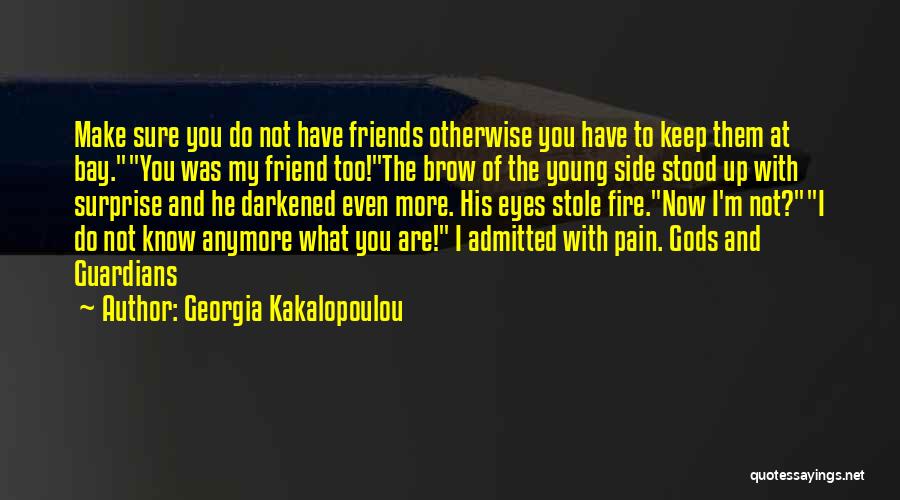 Georgia Kakalopoulou Quotes: Make Sure You Do Not Have Friends Otherwise You Have To Keep Them At Bay.you Was My Friend Too!the Brow