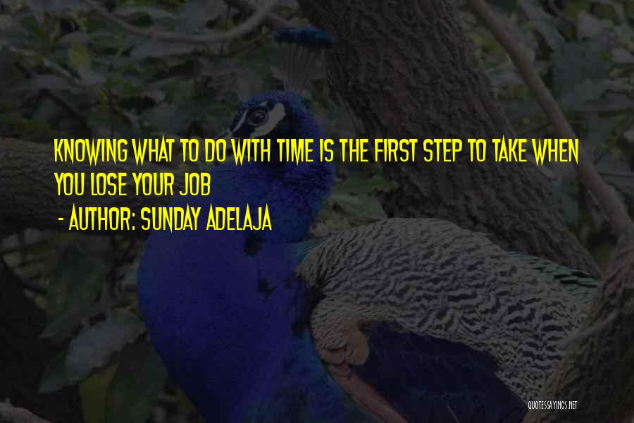 Sunday Adelaja Quotes: Knowing What To Do With Time Is The First Step To Take When You Lose Your Job