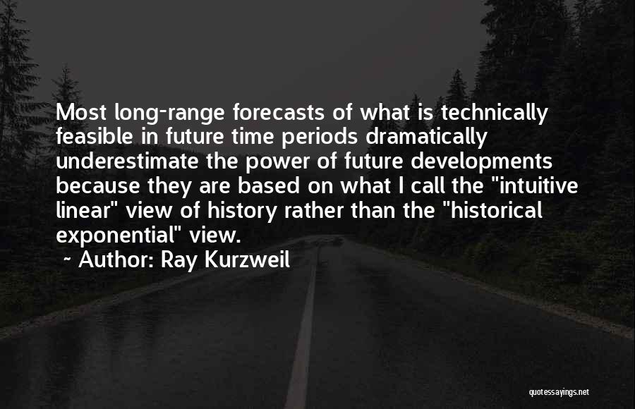 Ray Kurzweil Quotes: Most Long-range Forecasts Of What Is Technically Feasible In Future Time Periods Dramatically Underestimate The Power Of Future Developments Because