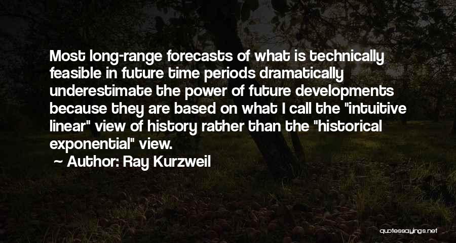 Ray Kurzweil Quotes: Most Long-range Forecasts Of What Is Technically Feasible In Future Time Periods Dramatically Underestimate The Power Of Future Developments Because