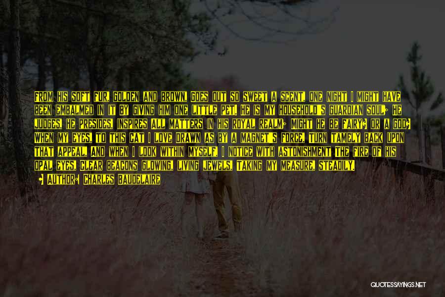 Charles Baudelaire Quotes: From His Soft Fur, Golden And Brown, Goes Out So Sweet A Scent, One Night I Might Have Been Embalmed