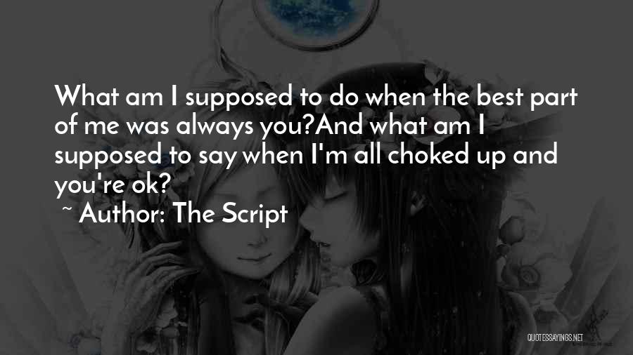 The Script Quotes: What Am I Supposed To Do When The Best Part Of Me Was Always You?and What Am I Supposed To