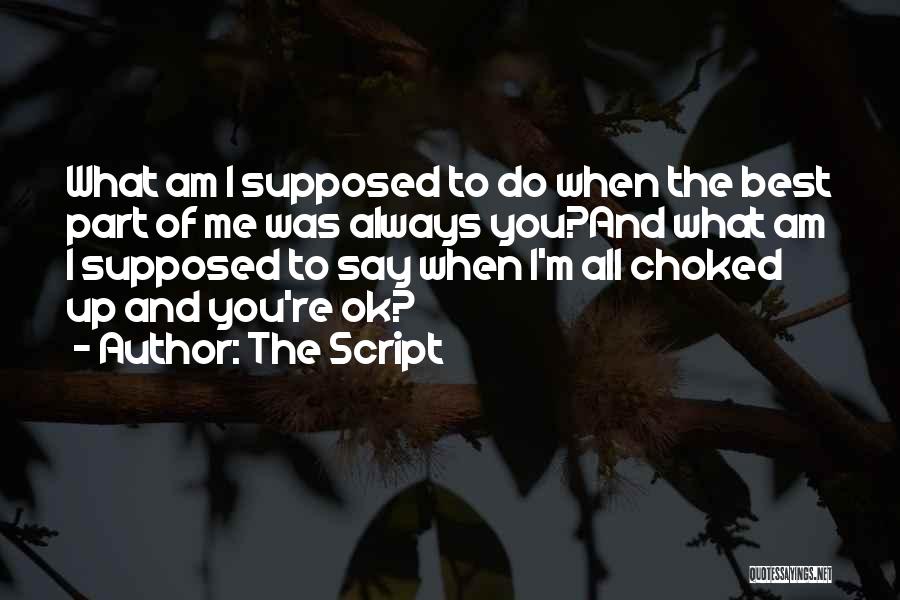 The Script Quotes: What Am I Supposed To Do When The Best Part Of Me Was Always You?and What Am I Supposed To