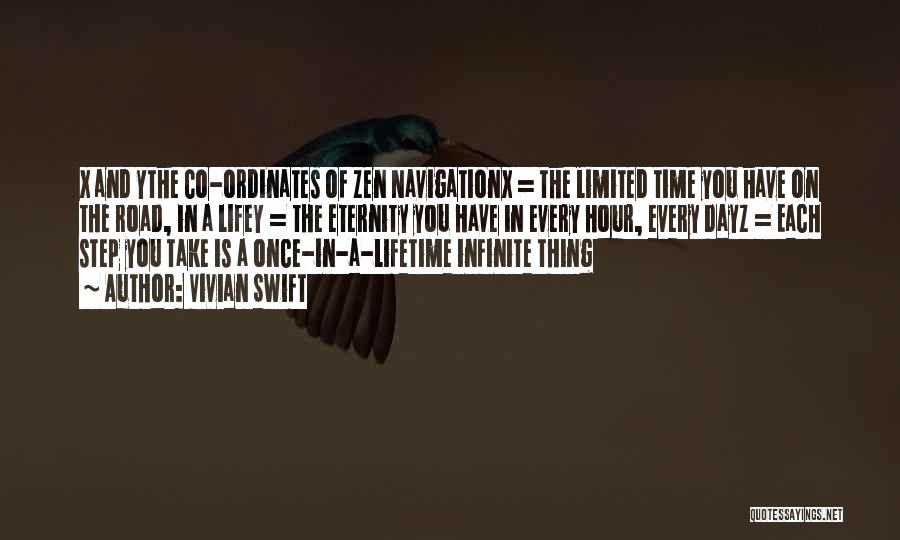 Vivian Swift Quotes: X And Ythe Co-ordinates Of Zen Navigationx = The Limited Time You Have On The Road, In A Lifey =