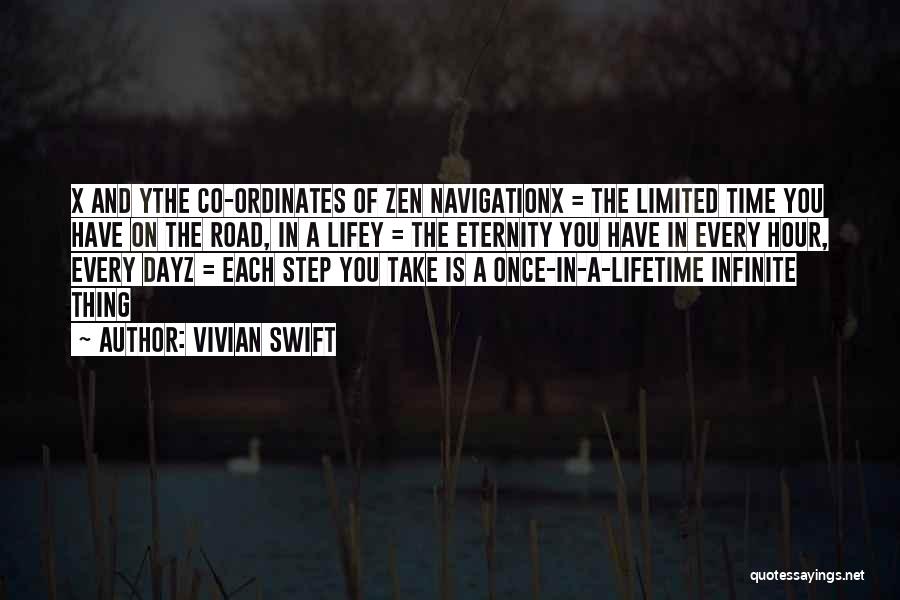 Vivian Swift Quotes: X And Ythe Co-ordinates Of Zen Navigationx = The Limited Time You Have On The Road, In A Lifey =