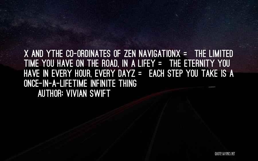 Vivian Swift Quotes: X And Ythe Co-ordinates Of Zen Navigationx = The Limited Time You Have On The Road, In A Lifey =