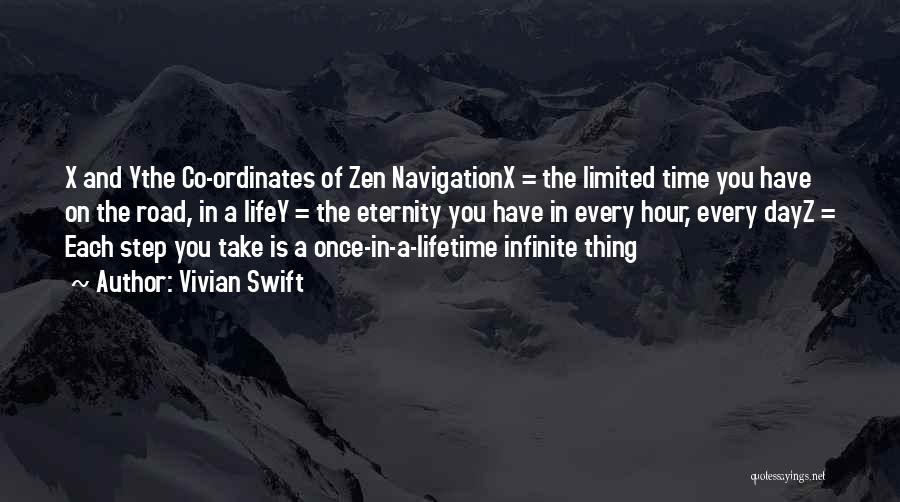 Vivian Swift Quotes: X And Ythe Co-ordinates Of Zen Navigationx = The Limited Time You Have On The Road, In A Lifey =