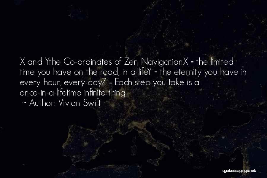 Vivian Swift Quotes: X And Ythe Co-ordinates Of Zen Navigationx = The Limited Time You Have On The Road, In A Lifey =