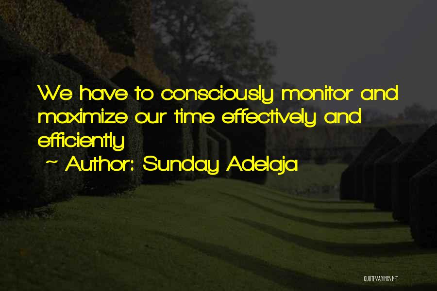 Sunday Adelaja Quotes: We Have To Consciously Monitor And Maximize Our Time Effectively And Efficiently