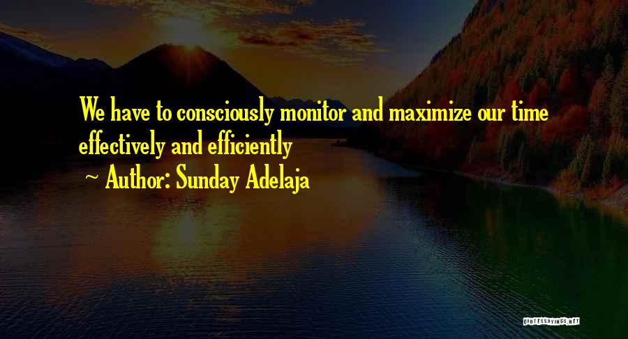 Sunday Adelaja Quotes: We Have To Consciously Monitor And Maximize Our Time Effectively And Efficiently