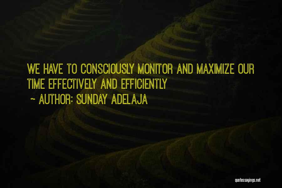 Sunday Adelaja Quotes: We Have To Consciously Monitor And Maximize Our Time Effectively And Efficiently