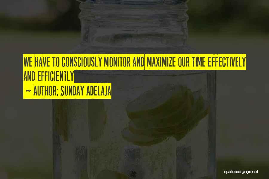 Sunday Adelaja Quotes: We Have To Consciously Monitor And Maximize Our Time Effectively And Efficiently