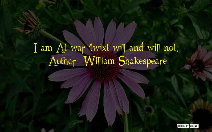 William Shakespeare Quotes: I Am At War 'twixt Will And Will Not.