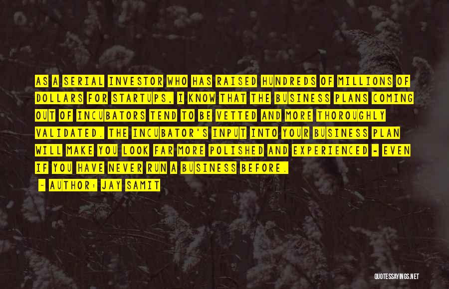 Jay Samit Quotes: As A Serial Investor Who Has Raised Hundreds Of Millions Of Dollars For Startups, I Know That The Business Plans