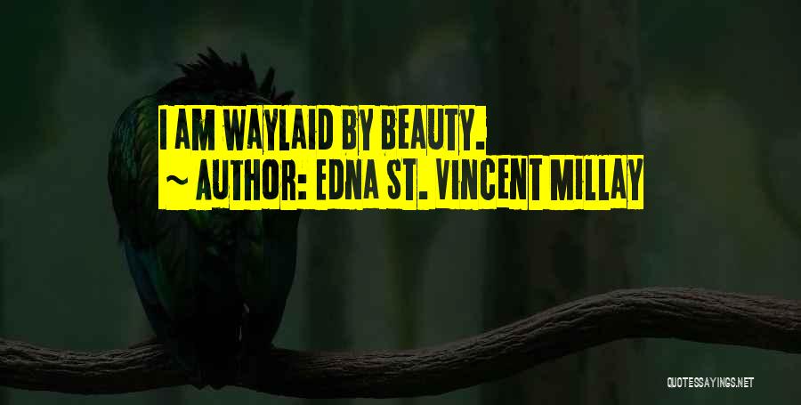 Edna St. Vincent Millay Quotes: I Am Waylaid By Beauty.