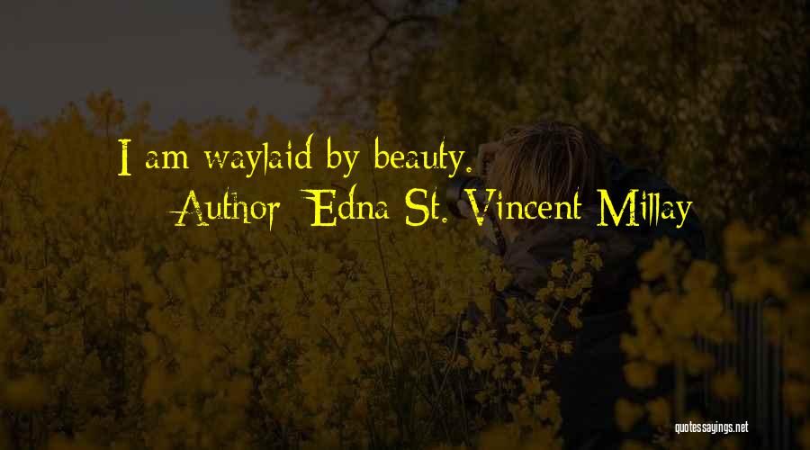 Edna St. Vincent Millay Quotes: I Am Waylaid By Beauty.