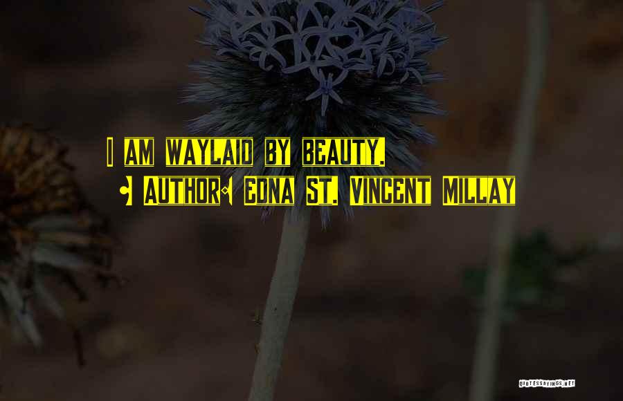 Edna St. Vincent Millay Quotes: I Am Waylaid By Beauty.