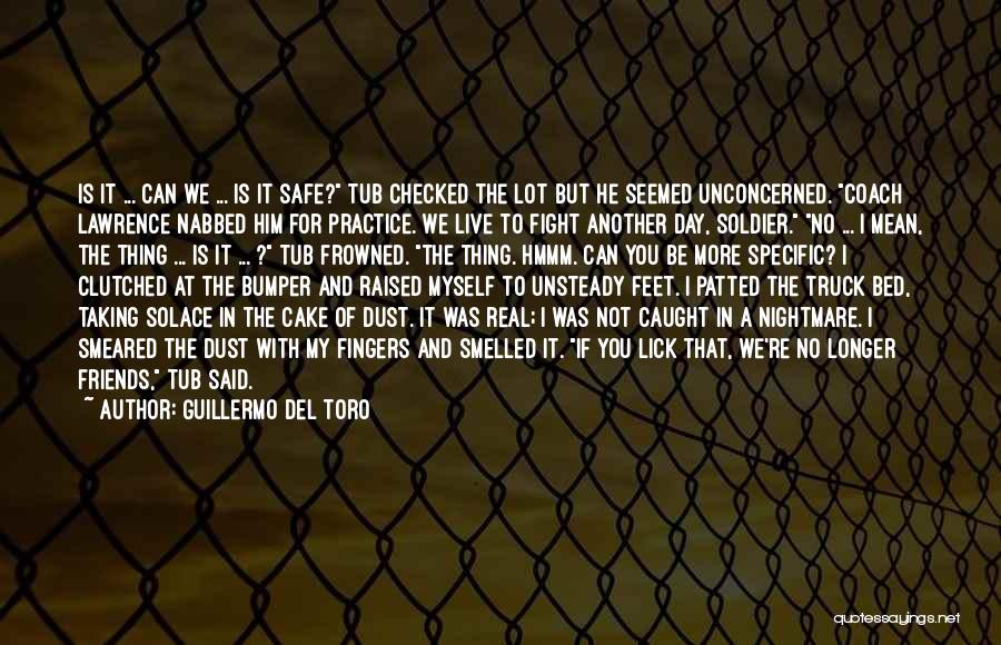 Guillermo Del Toro Quotes: Is It ... Can We ... Is It Safe? Tub Checked The Lot But He Seemed Unconcerned. Coach Lawrence Nabbed