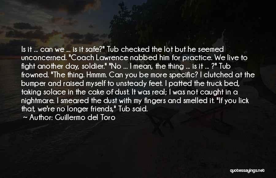Guillermo Del Toro Quotes: Is It ... Can We ... Is It Safe? Tub Checked The Lot But He Seemed Unconcerned. Coach Lawrence Nabbed