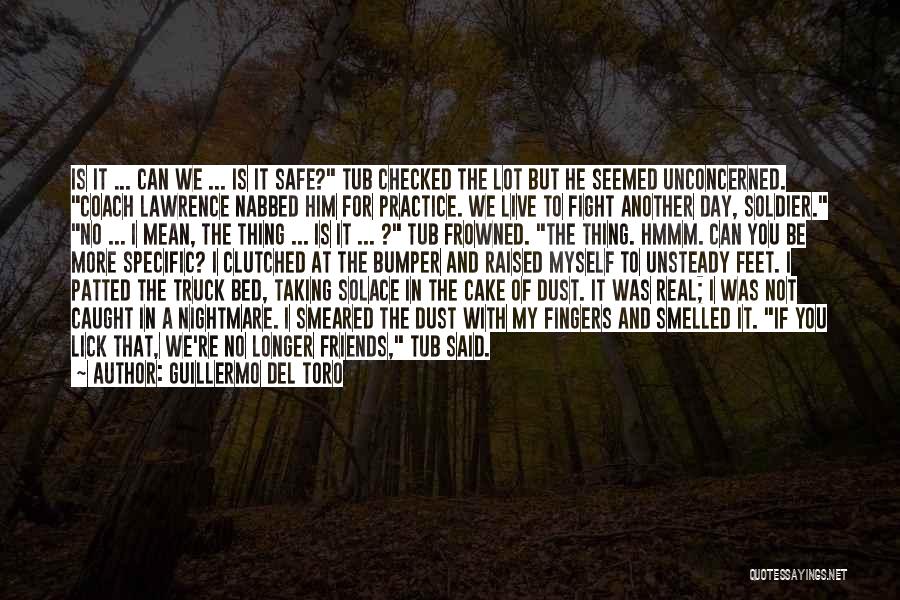 Guillermo Del Toro Quotes: Is It ... Can We ... Is It Safe? Tub Checked The Lot But He Seemed Unconcerned. Coach Lawrence Nabbed