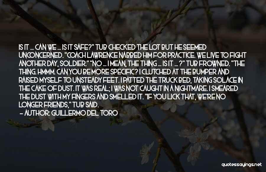 Guillermo Del Toro Quotes: Is It ... Can We ... Is It Safe? Tub Checked The Lot But He Seemed Unconcerned. Coach Lawrence Nabbed