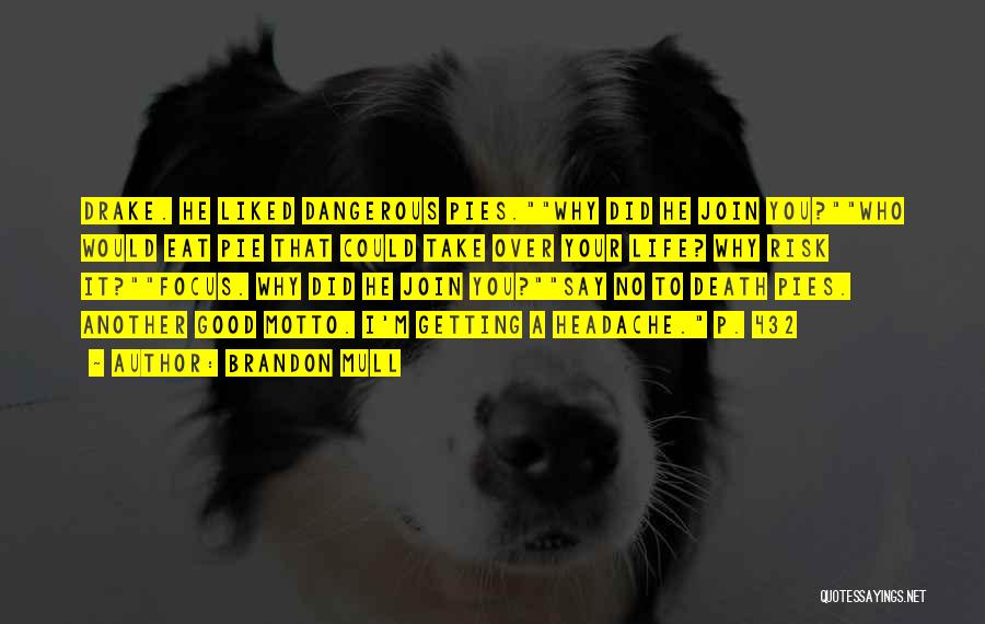 Brandon Mull Quotes: Drake. He Liked Dangerous Pies.why Did He Join You?who Would Eat Pie That Could Take Over Your Life? Why Risk