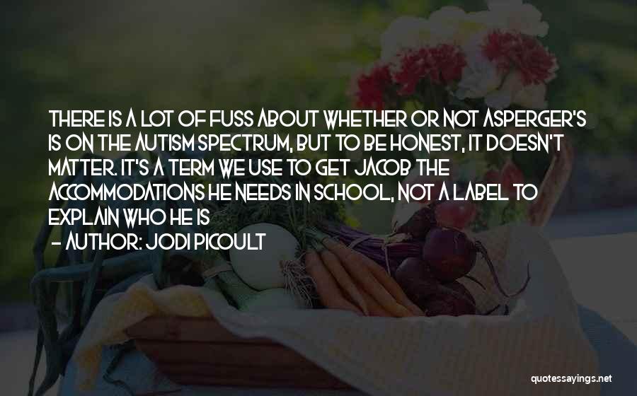 Jodi Picoult Quotes: There Is A Lot Of Fuss About Whether Or Not Asperger's Is On The Autism Spectrum, But To Be Honest,