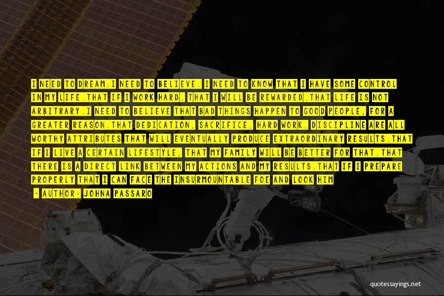 JohnA Passaro Quotes: I Need To Dream.i Need To Believe. I Need To Know That I Have Some Control In My Life.that If
