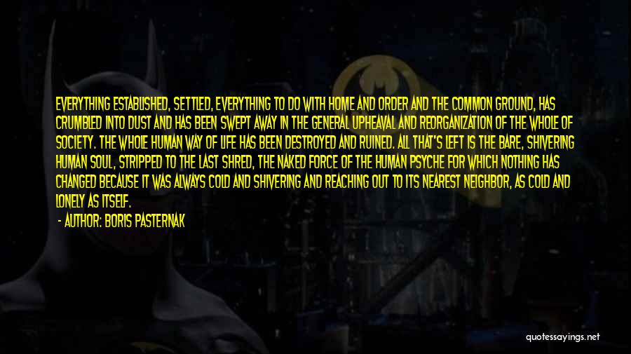 Boris Pasternak Quotes: Everything Established, Settled, Everything To Do With Home And Order And The Common Ground, Has Crumbled Into Dust And Has
