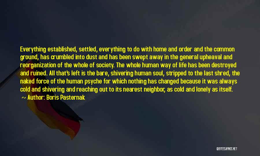 Boris Pasternak Quotes: Everything Established, Settled, Everything To Do With Home And Order And The Common Ground, Has Crumbled Into Dust And Has