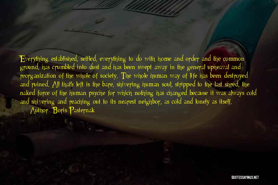 Boris Pasternak Quotes: Everything Established, Settled, Everything To Do With Home And Order And The Common Ground, Has Crumbled Into Dust And Has