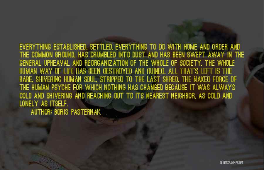 Boris Pasternak Quotes: Everything Established, Settled, Everything To Do With Home And Order And The Common Ground, Has Crumbled Into Dust And Has