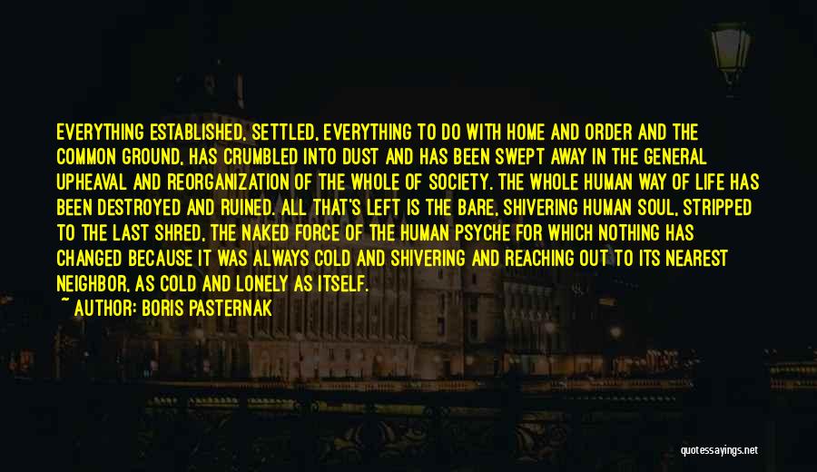 Boris Pasternak Quotes: Everything Established, Settled, Everything To Do With Home And Order And The Common Ground, Has Crumbled Into Dust And Has