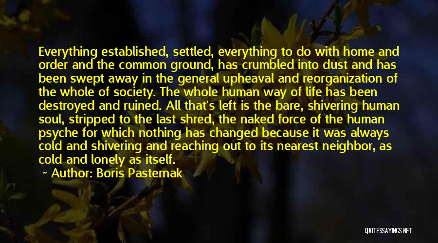 Boris Pasternak Quotes: Everything Established, Settled, Everything To Do With Home And Order And The Common Ground, Has Crumbled Into Dust And Has