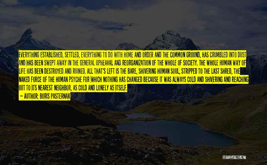 Boris Pasternak Quotes: Everything Established, Settled, Everything To Do With Home And Order And The Common Ground, Has Crumbled Into Dust And Has