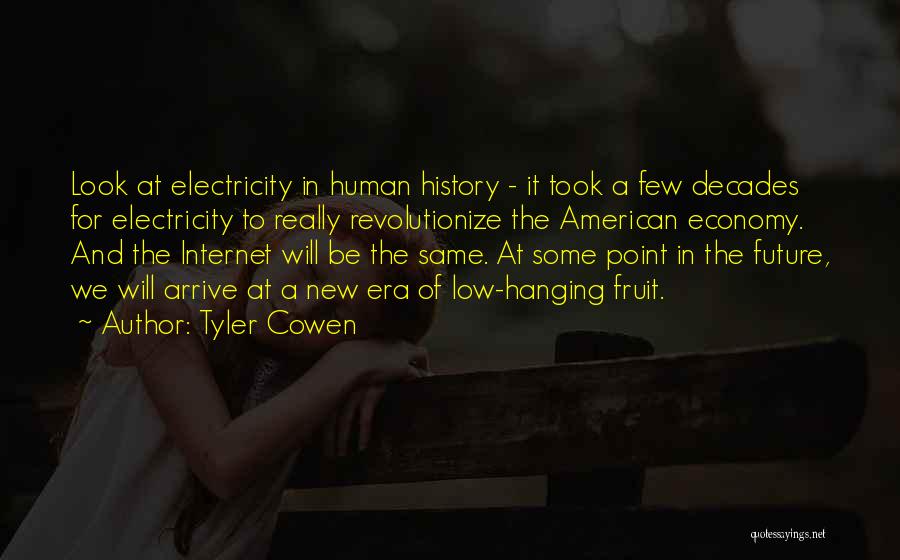 Tyler Cowen Quotes: Look At Electricity In Human History - It Took A Few Decades For Electricity To Really Revolutionize The American Economy.