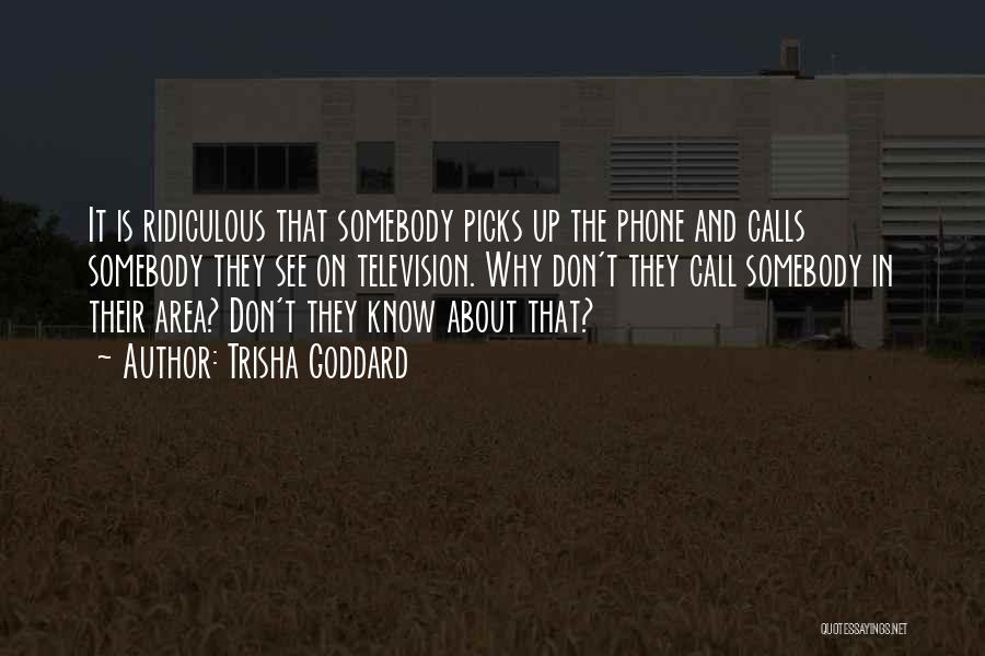 Trisha Goddard Quotes: It Is Ridiculous That Somebody Picks Up The Phone And Calls Somebody They See On Television. Why Don't They Call