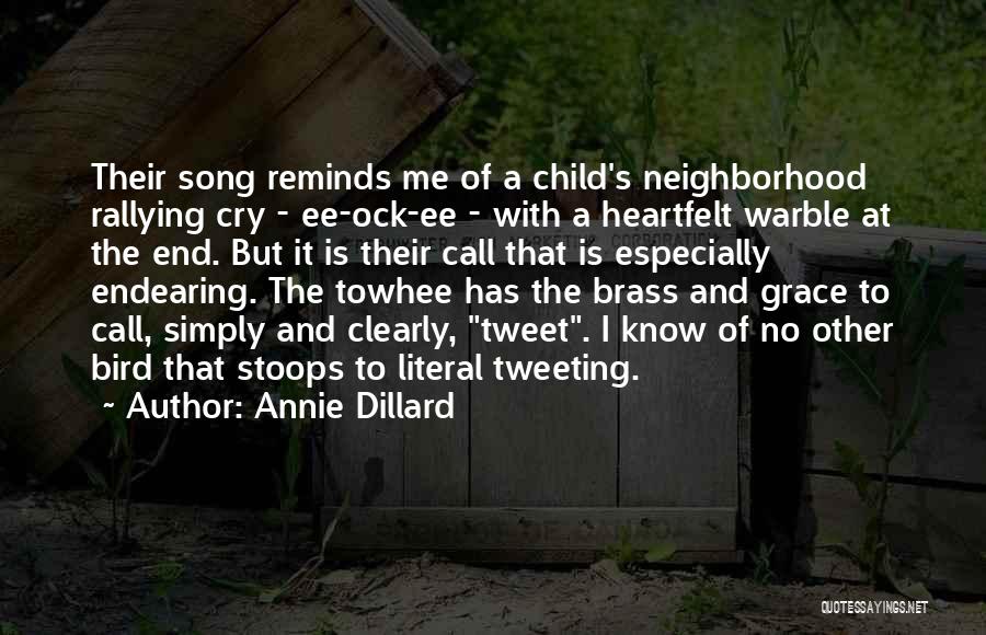 Annie Dillard Quotes: Their Song Reminds Me Of A Child's Neighborhood Rallying Cry - Ee-ock-ee - With A Heartfelt Warble At The End.