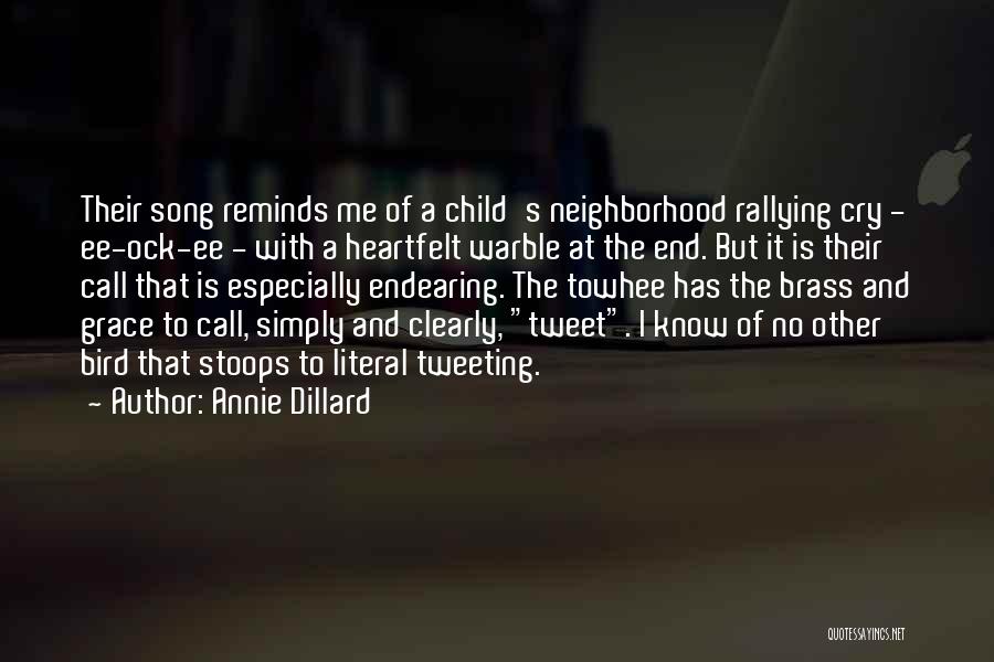 Annie Dillard Quotes: Their Song Reminds Me Of A Child's Neighborhood Rallying Cry - Ee-ock-ee - With A Heartfelt Warble At The End.