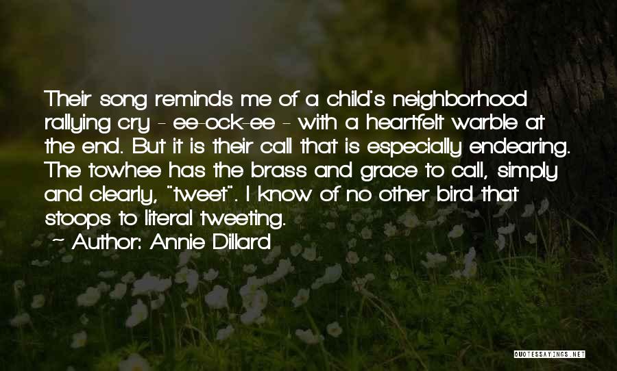 Annie Dillard Quotes: Their Song Reminds Me Of A Child's Neighborhood Rallying Cry - Ee-ock-ee - With A Heartfelt Warble At The End.