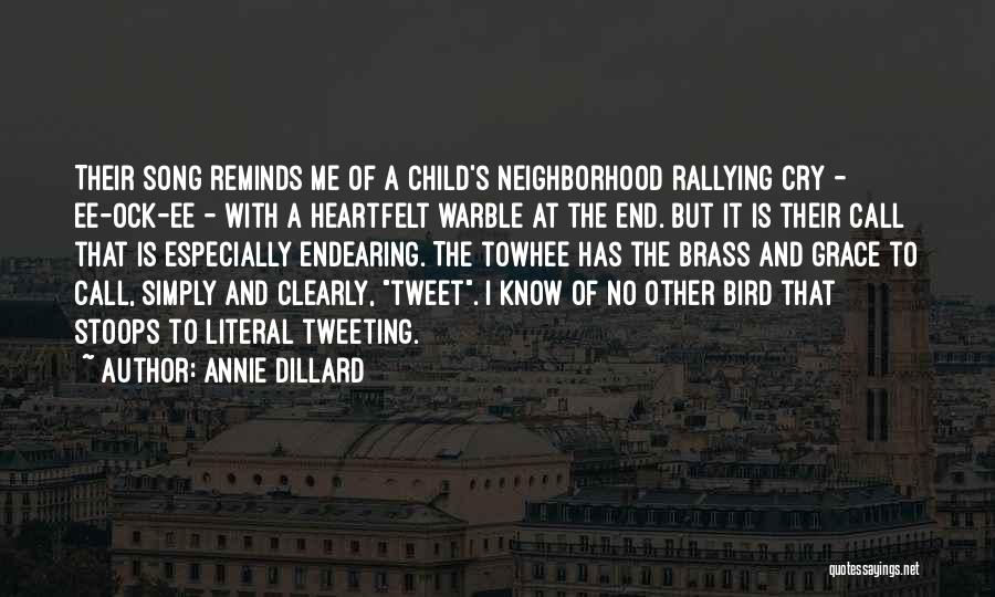 Annie Dillard Quotes: Their Song Reminds Me Of A Child's Neighborhood Rallying Cry - Ee-ock-ee - With A Heartfelt Warble At The End.