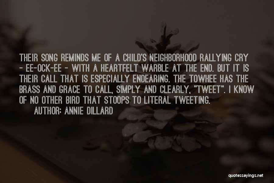 Annie Dillard Quotes: Their Song Reminds Me Of A Child's Neighborhood Rallying Cry - Ee-ock-ee - With A Heartfelt Warble At The End.