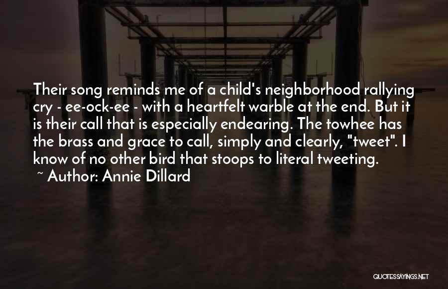 Annie Dillard Quotes: Their Song Reminds Me Of A Child's Neighborhood Rallying Cry - Ee-ock-ee - With A Heartfelt Warble At The End.