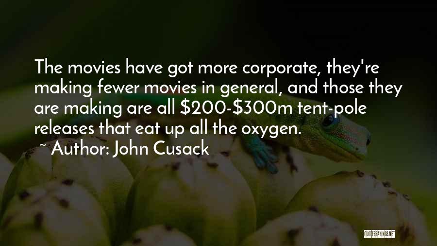 John Cusack Quotes: The Movies Have Got More Corporate, They're Making Fewer Movies In General, And Those They Are Making Are All $200-$300m