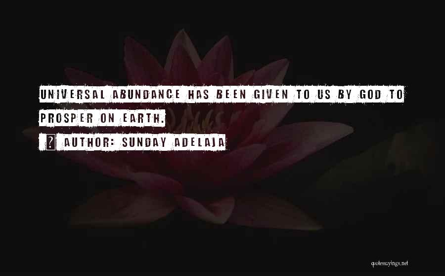 Sunday Adelaja Quotes: Universal Abundance Has Been Given To Us By God To Prosper On Earth.