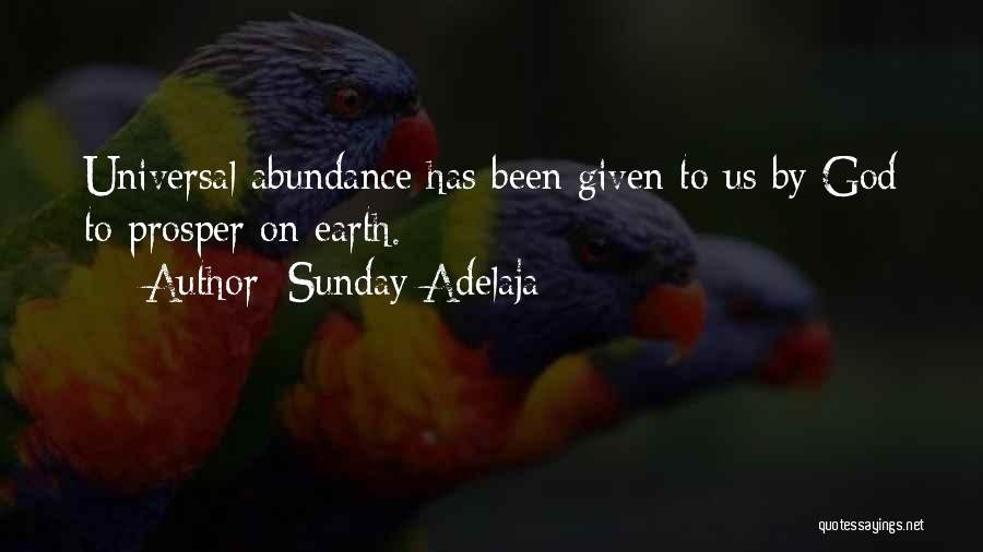 Sunday Adelaja Quotes: Universal Abundance Has Been Given To Us By God To Prosper On Earth.