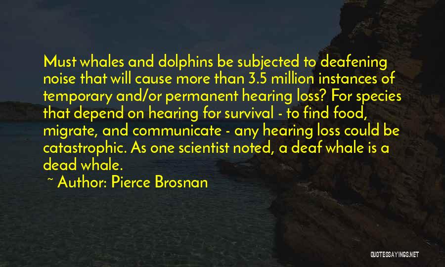 Pierce Brosnan Quotes: Must Whales And Dolphins Be Subjected To Deafening Noise That Will Cause More Than 3.5 Million Instances Of Temporary And/or